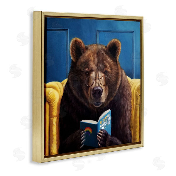 Stupell Industries Lucia Heffernan | Brown Bear Reading Dating Book