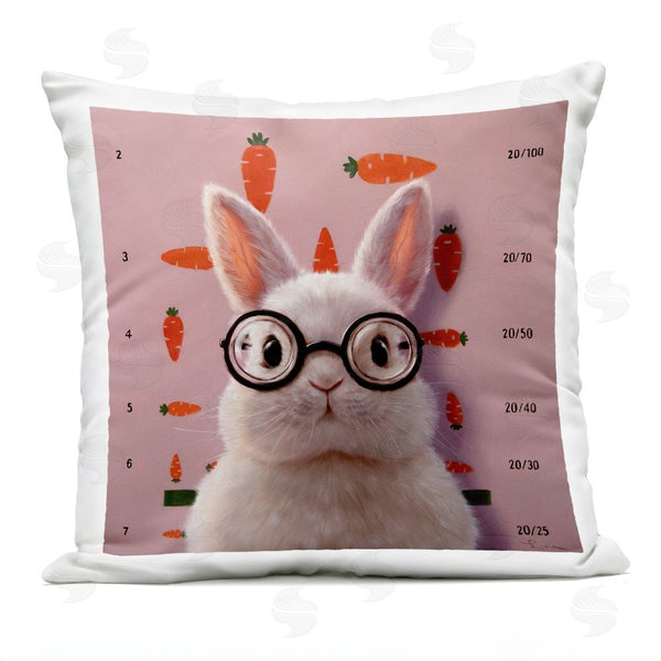 Stupell Industries Lucia Heffernan | Bunny & Carrots Eye Exam Printed Throw Pillow