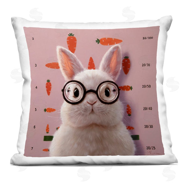 stupell industries Lucia Heffernan | Bunny & Carrots Eye Exam Printed Throw Pillow