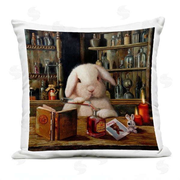 Stupell Industries Lucia Heffernan | Bunny Crafting Love Potion Printed Throw Pillow