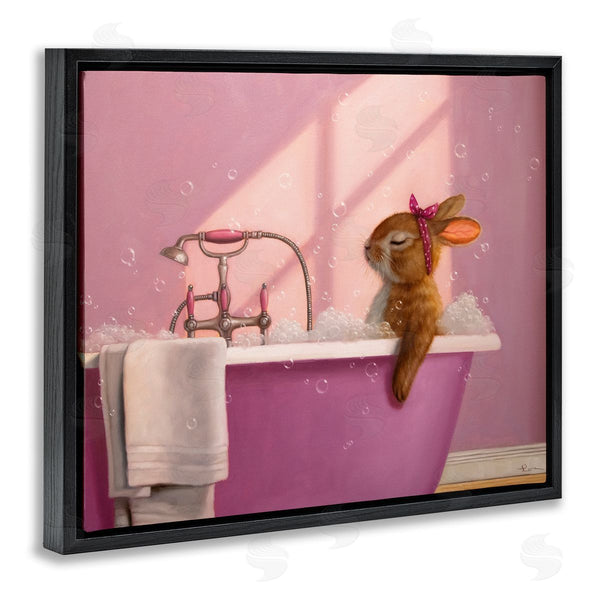 Stupell Industries Lucia Heffernan | Bunny In Pink Relaxing Bath