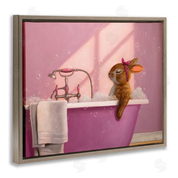 Stupell Industries Lucia Heffernan | Bunny In Pink Relaxing Bath