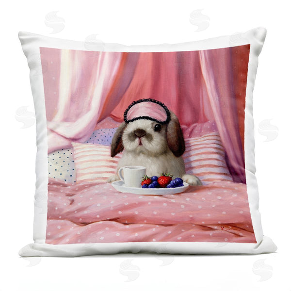 Stupell Industries Lucia Heffernan | Bunny Rabbit Breakfast In Bed Printed Throw Pillow