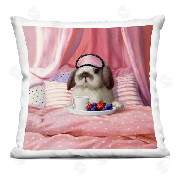 stupell industries Lucia Heffernan | Bunny Rabbit Breakfast In Bed Printed Throw Pillow