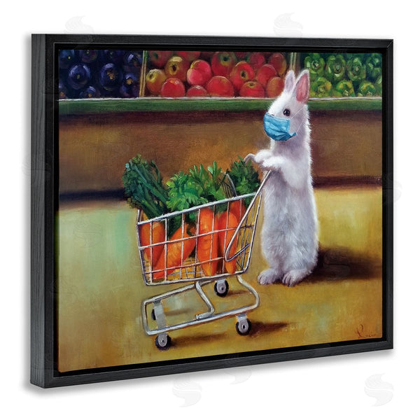Stupell Industries Lucia Heffernan | Bunny Rabbit Carrot Shopping Face Mask Detail