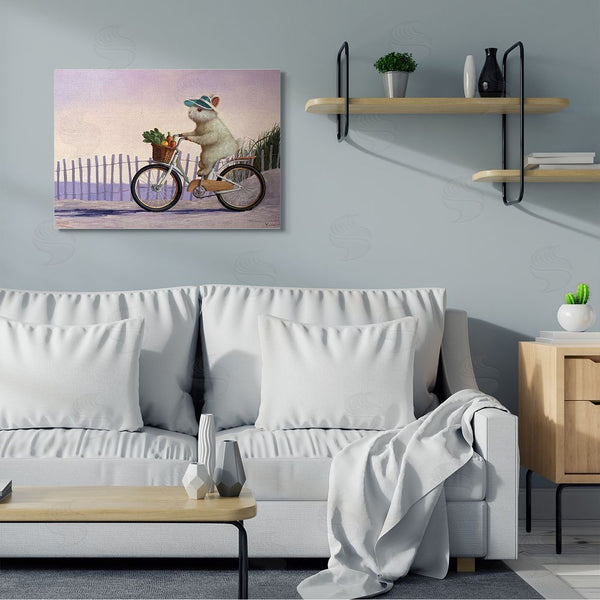 Stupell Industries Lucia Heffernan | Bunny Rabbit On Bike By Nautical Beach Wall Art