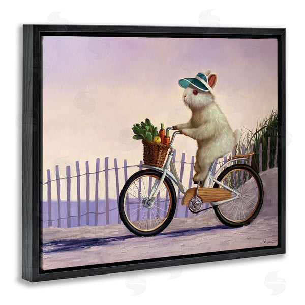 Stupell Industries Lucia Heffernan | Bunny Rabbit On Bike By Nautical Beach Wall Art