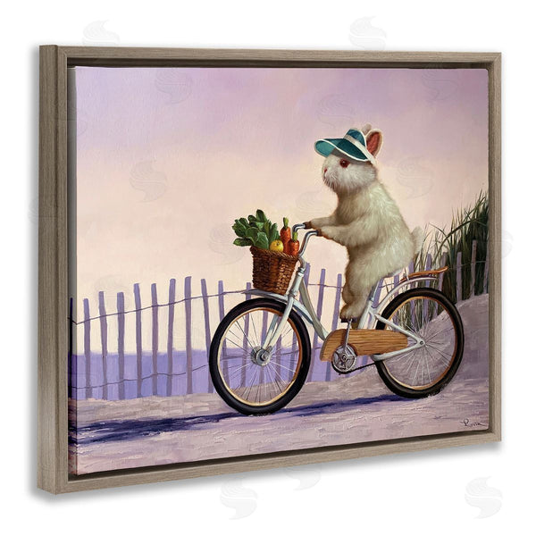 Stupell Industries Lucia Heffernan | Bunny Rabbit On Bike By Nautical Beach Wall Art