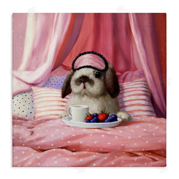 stupell industries Lucia Heffernan | Bunny with Breakfast In Bed Wall Art