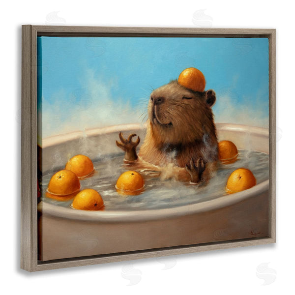 Stupell Industries Lucia Heffernan | Capybara In Orange Bath