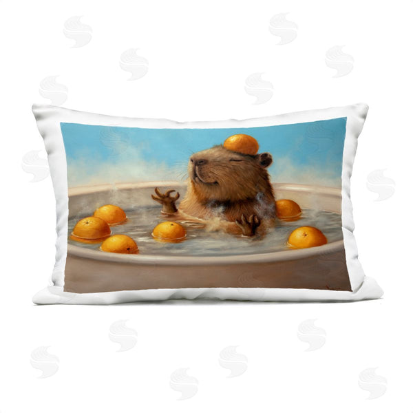 Stupell Industries Lucia Heffernan | Capybara In Refreshing Citrus Bath Printed Throw Pillow