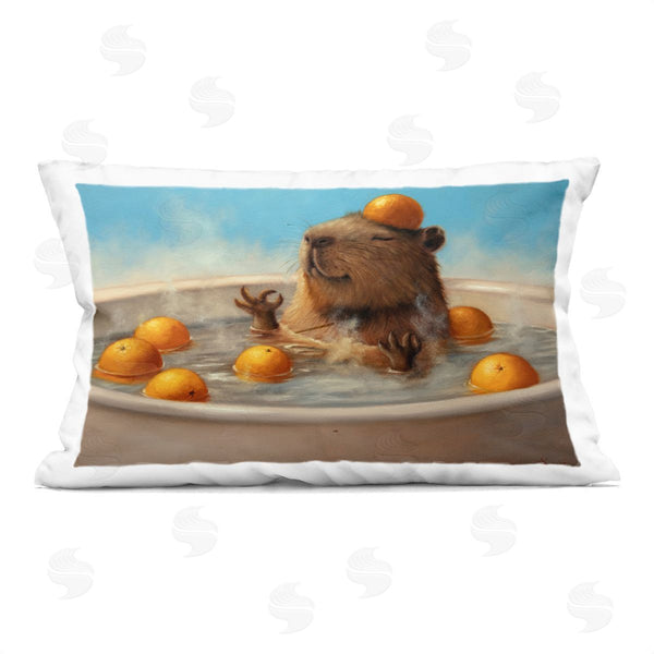 stupell industries Lucia Heffernan | Capybara in Refreshing Citrus Bath Printed Throw Pillow