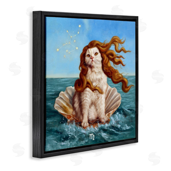 Stupell Industries Lucia Heffernan | Cat Ocean Seashell Scorpio Astrological Symbol Constellation Wall Art