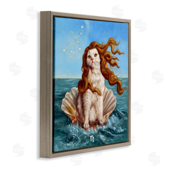 Stupell Industries Lucia Heffernan | Cat Ocean Seashell Scorpio Astrological Symbol Constellation Wall Art