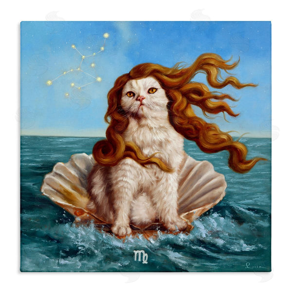 stupell industries Lucia Heffernan | Cat Ocean Seashell Scorpio Astrological Symbol Constellation Wall Art