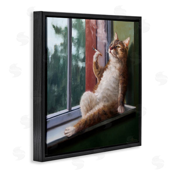 Stupell Industries Lucia Heffernan | Cat Smoking Lounging In Window