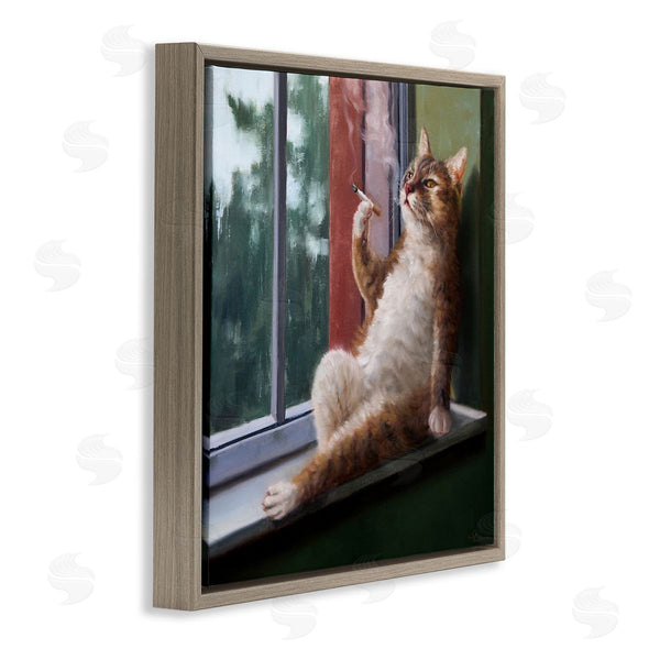 Stupell Industries Lucia Heffernan | Cat Smoking Lounging In Window