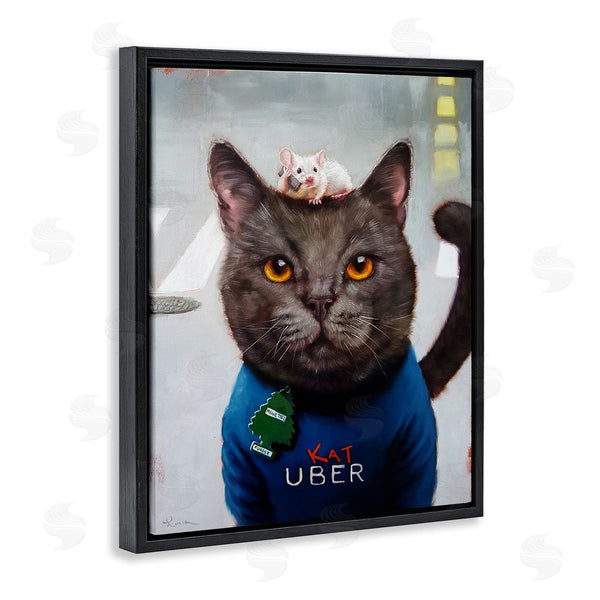Stupell Industries Lucia Heffernan | Cat Taxi Modern Day Animal Humor Ride Share