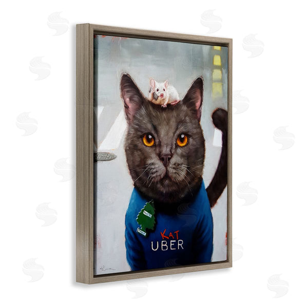 Stupell Industries Lucia Heffernan | Cat Taxi Modern Day Animal Humor Ride Share