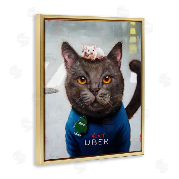 Stupell Industries Lucia Heffernan | Cat Taxi Modern Day Animal Humor Ride Share