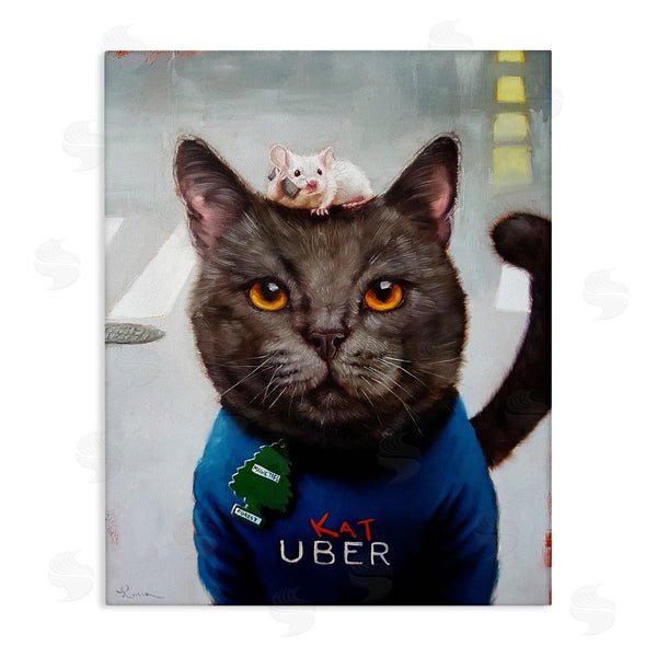 stupell industries Lucia Heffernan | Cat Taxi Modern Day Animal Humor Ride Share