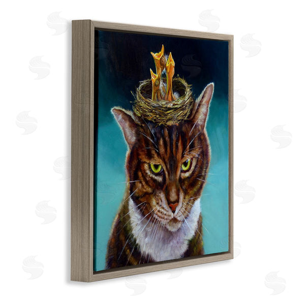 Stupell Industries Lucia Heffernan | Cat With Bird Nest Wall Art