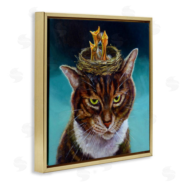 Stupell Industries Lucia Heffernan | Cat With Bird Nest Wall Art