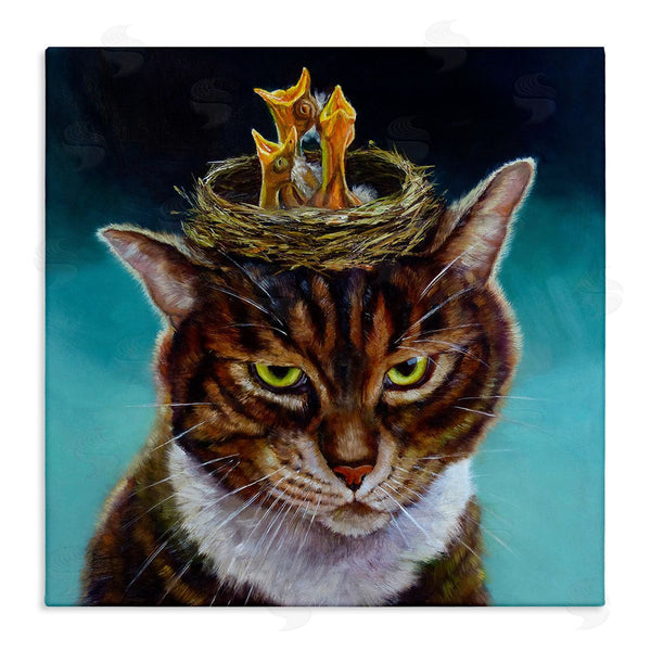 stupell industries Lucia Heffernan | Cat with Bird Nest Wall Art