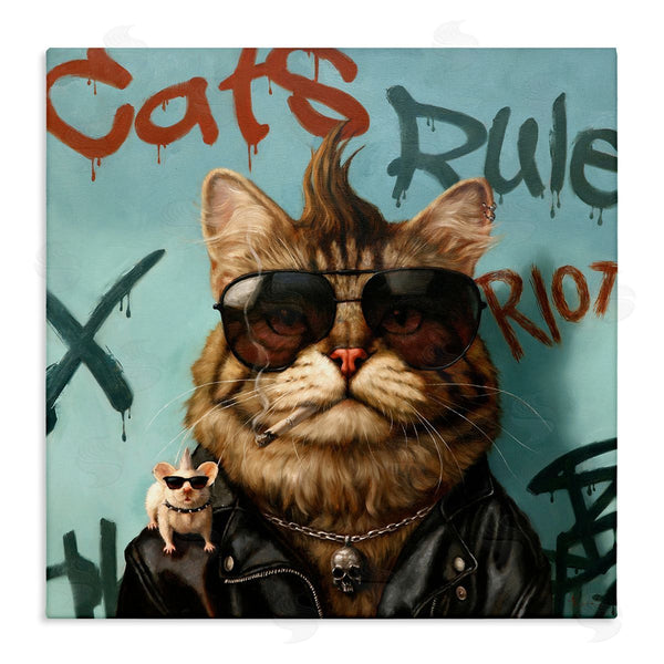 stupell industries Lucia Heffernan | Cats Rule Graffiti Urban Animals Wall Art
