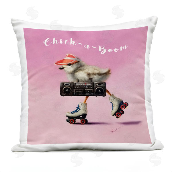 Stupell Industries Lucia Heffernan | Chick-a-Boom Rollerskating Chick Printed Throw Pillow