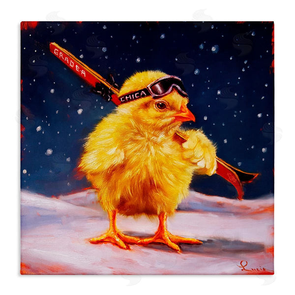 stupell industries Lucia Heffernan | Chick With Sticks Skiing