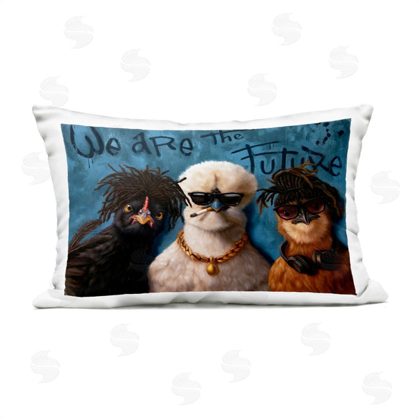 Stupell Industries Lucia Heffernan | Chickens With We Are Future Graffiti Printed Throw Pillow