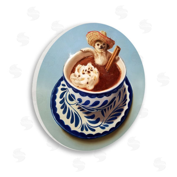 stupell industries Lucia Heffernan | Chihuahua Hot Chocolate Pet Animal Humor Cafe Wall Art