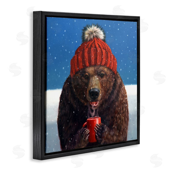 Stupell Industries Lucia Heffernan | Chilly Bear Hot Chocolate Snowfall Wall Art