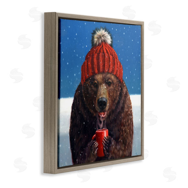 Stupell Industries Lucia Heffernan | Chilly Bear Hot Chocolate Snowfall Wall Art