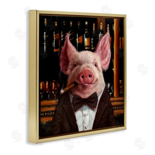 Stupell Industries Lucia Heffernan | Classy Pig At Cigar Bar