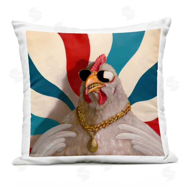 Stupell Industries Lucia Heffernan | Cool Chicken With Gold Chain Printed Throw Pillow