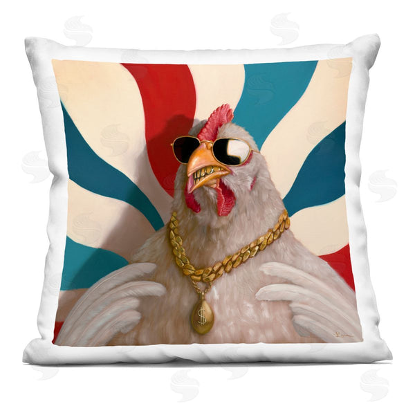 stupell industries Lucia Heffernan | Cool Chicken with Gold Chain Printed Throw Pillow
