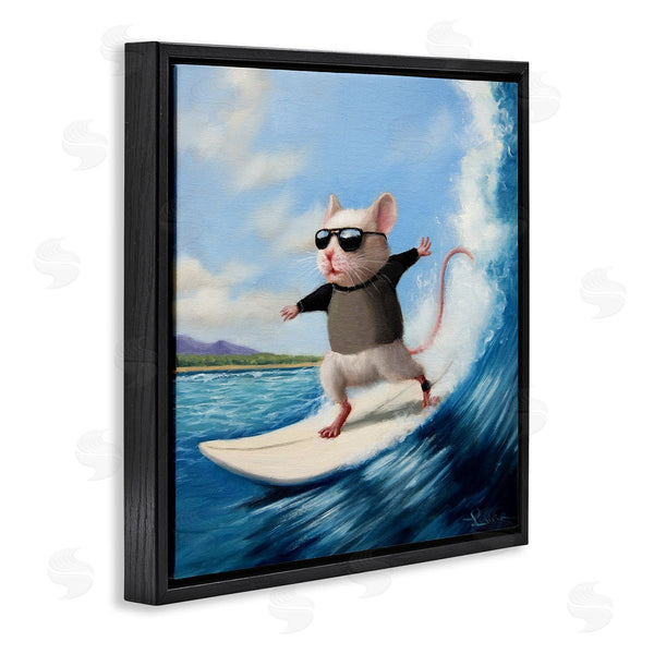 Stupell Industries Lucia Heffernan | Cool Surfer Mouse Blue Ocean Waves Wall Art