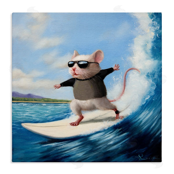 stupell industries Lucia Heffernan | Cool Surfer Mouse Blue Ocean Waves Wall Art