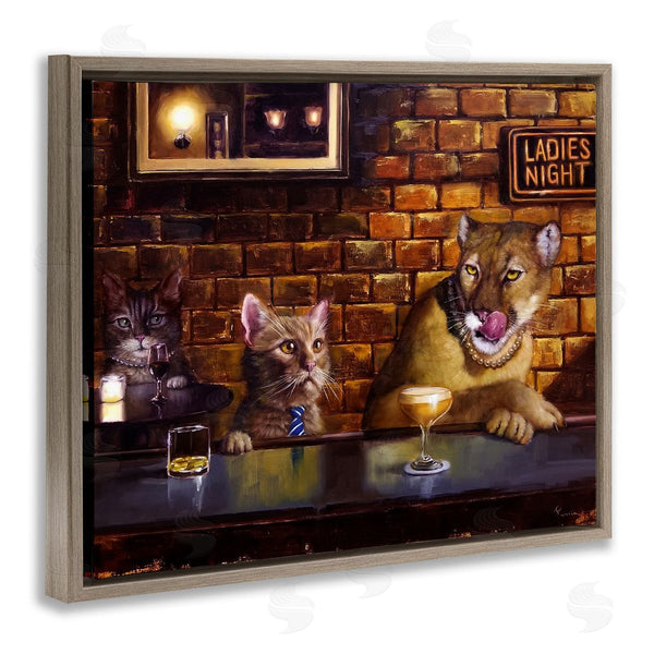 Stupell Industries Lucia Heffernan | Cougar And Cat At Bar
