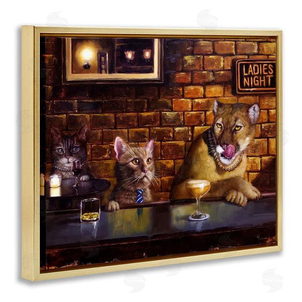 Stupell Industries Lucia Heffernan | Cougar And Cat At Bar