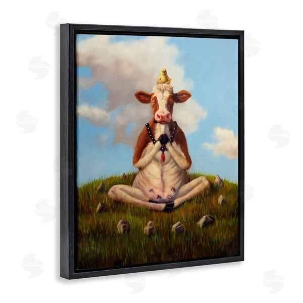 Stupell Industries Lucia Heffernan | Cow & Chick Meditating