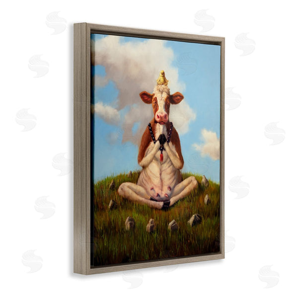 Stupell Industries Lucia Heffernan | Cow & Chick Meditating