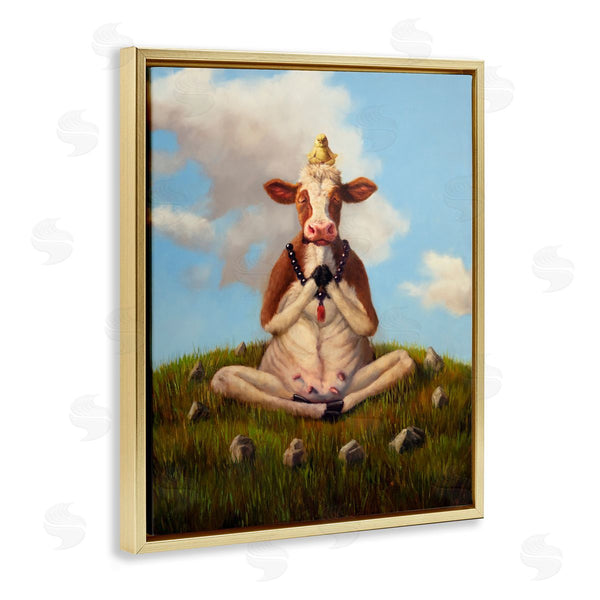 Stupell Industries Lucia Heffernan | Cow & Chick Meditating
