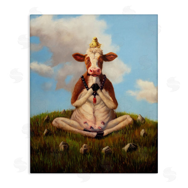 stupell industries Lucia Heffernan | Cow & Chick Meditating