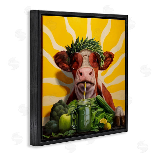 Stupell Industries Lucia Heffernan | Cow With Healthy Smoothie Wall Art