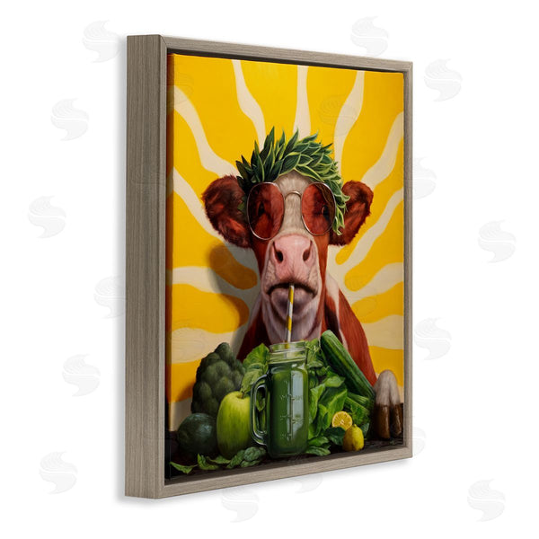 Stupell Industries Lucia Heffernan | Cow With Healthy Smoothie Wall Art