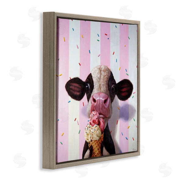 Stupell Industries Lucia Heffernan | Cow With Ice Cream Cone