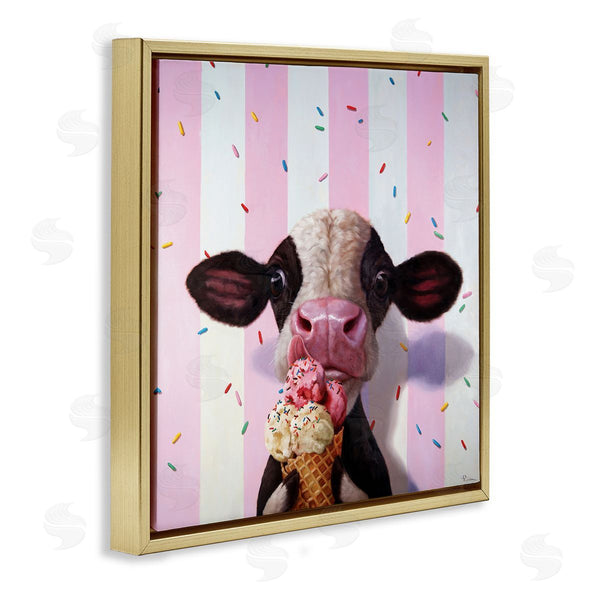 Stupell Industries Lucia Heffernan | Cow With Ice Cream Cone